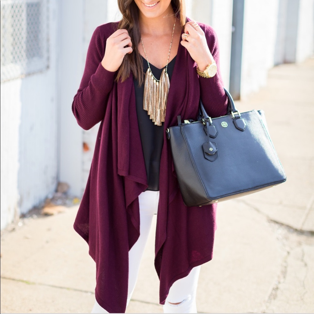 Tory Burch Cashmere Drapy Cardigan